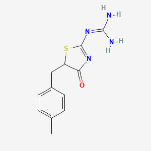 molecular formula C12H14N4OS B4051606 N-[5-(4-methylbenzyl)-4-oxo-1,3-thiazolidin-2-ylidene]guanidine 