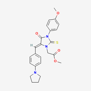 methyl {3-(4-methoxyphenyl)-4-oxo-5-[4-(1-pyrrolidinyl)benzylidene]-2-thioxo-1-imidazolidinyl}acetate