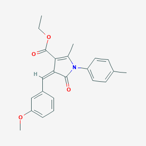 molecular formula C23H23NO4 B405165 ethyl 4-(3-methoxybenzylidene)-2-methyl-1-(4-methylphenyl)-5-oxo-4,5-dihydro-1H-pyrrole-3-carboxylate 