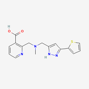 2-[(methyl{[3-(2-thienyl)-1H-pyrazol-5-yl]methyl}amino)methyl]nicotinic acid