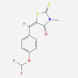 molecular formula C12H9F2NO2S2 B4051676 5-[4-(二氟甲氧基)苄亚甲基]-3-甲基-2-硫代-1,3-噻唑烷-4-酮 