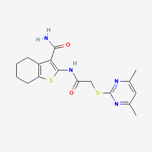 2-{2-[(4,6-DIMETHYLPYRIMIDIN-2-YL)SULFANYL]ACETAMIDO}-4,5,6,7-TETRAHYDRO-1-BENZOTHIOPHENE-3-CARBOXAMIDE