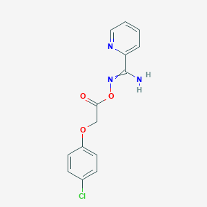 molecular formula C14H12ClN3O3 B405170 N'-{[2-(4-chlorophenoxy)acetyl]oxy}pyridine-2-carboximidamide CAS No. 471880-79-2