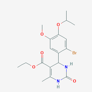 molecular formula C18H23BrN2O5 B4051724 ethyl 4-(2-bromo-4-isopropoxy-5-methoxyphenyl)-6-methyl-2-oxo-1,2,3,4-tetrahydro-5-pyrimidinecarboxylate 