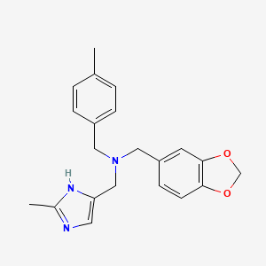 molecular formula C21H23N3O2 B4051731 (1,3-benzodioxol-5-ylmethyl)(4-methylbenzyl)[(2-methyl-1H-imidazol-4-yl)methyl]amine 