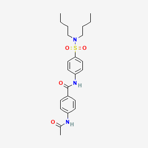 molecular formula C23H31N3O4S B4051756 N-[4-(DIBUTYLSULFAMOYL)PHENYL]-4-ACETAMIDOBENZAMIDE 