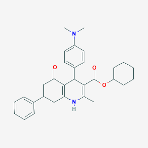 molecular formula C31H36N2O3 B405176 Cyclohexyl 4-[4-(dimethylamino)phenyl]-2-methyl-5-oxo-7-phenyl-1,4,5,6,7,8-hexahydroquinoline-3-carboxylate 