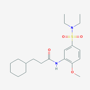 3-cyclohexyl-N-[5-(diethylsulfamoyl)-2-methoxyphenyl]propanamide