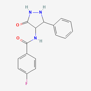 4-fluoro-N-(3-oxo-5-phenylpyrazolidin-4-yl)benzamide