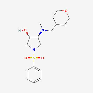 molecular formula C17H26N2O4S B4051822 (3S*,4S*)-4-[甲基(四氢-2H-吡喃-4-基甲基)氨基]-1-(苯磺酰基)-3-吡咯烷醇 