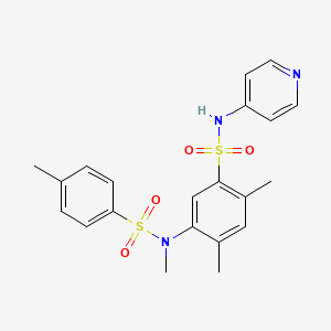 molecular formula C21H23N3O4S2 B4051830 2,4-dimethyl-5-{methyl[(4-methylphenyl)sulfonyl]amino}-N-4-pyridinylbenzenesulfonamide 