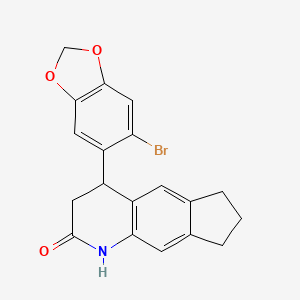 4-(6-bromo-1,3-benzodioxol-5-yl)-1,3,4,6,7,8-hexahydro-2H-cyclopenta[g]quinolin-2-one