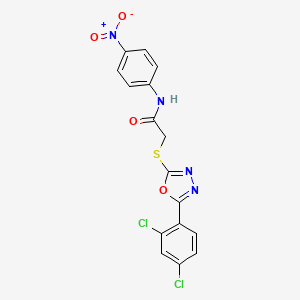 molecular formula C16H10Cl2N4O4S B4051875 2-{[5-(2,4-dichlorophenyl)-1,3,4-oxadiazol-2-yl]sulfanyl}-N-(4-nitrophenyl)acetamide 