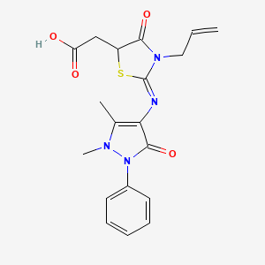 {3-allyl-2-[(1,5-dimethyl-3-oxo-2-phenyl-2,3-dihydro-1H-pyrazol-4-yl)imino]-4-oxo-1,3-thiazolidin-5-yl}acetic acid