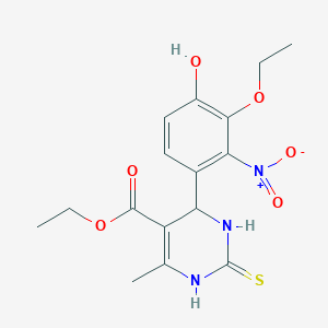 ethyl 4-(3-ethoxy-4-hydroxy-2-nitrophenyl)-6-methyl-2-thioxo-1,2,3,4-tetrahydro-5-pyrimidinecarboxylate