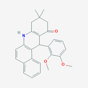 molecular formula C27H27NO3 B405191 12-(2,3-dimethoxyphenyl)-9,9-dimethyl-8,9,10,12-tetrahydrobenzo[a]acridin-11(7H)-one 