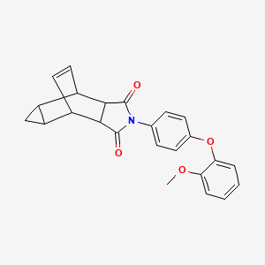 molecular formula C24H21NO4 B4051919 4-[4-(2-甲氧基苯氧基)苯基]-4-氮杂四环[5.3.2.0~2,6~.0~8,10~]十二-11-烯-3,5-二酮 