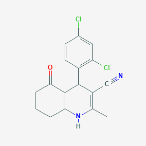 molecular formula C17H14Cl2N2O B405193 4-(2,4-Dichlorophenyl)-2-methyl-5-oxo-1,4,5,6,7,8-hexahydro-3-quinolinecarbonitrile 