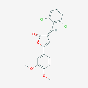 molecular formula C19H14Cl2O4 B405194 3-(2,6-dichlorobenzylidene)-5-(3,4-dimethoxyphenyl)-2(3H)-furanone 