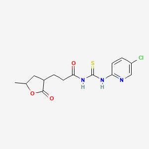 molecular formula C14H16ClN3O3S B4051957 N-{[(5-chloro-2-pyridinyl)amino]carbonothioyl}-3-(5-methyl-2-oxotetrahydro-3-furanyl)propanamide 