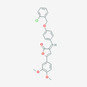 molecular formula C26H21ClO5 B405196 3-{4-[(2-chlorobenzyl)oxy]benzylidene}-5-(3,4-dimethoxyphenyl)-2(3H)-furanone 