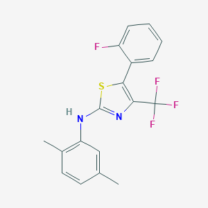 molecular formula C18H14F4N2S B405197 N-(2,5-dimethylphenyl)-5-(2-fluorophenyl)-4-(trifluoromethyl)-1,3-thiazol-2-amine 