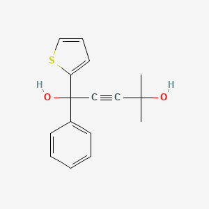 molecular formula C16H16O2S B4051998 4-Methyl-1-phenyl-1-thiophen-2-ylpent-2-yne-1,4-diol 