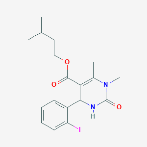 molecular formula C18H23IN2O3 B405200 Isopentyl 4-(2-iodophenyl)-1,6-dimethyl-2-oxo-1,2,3,4-tetrahydro-5-pyrimidinecarboxylate 