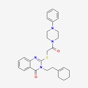 molecular formula C28H32N4O2S B4052007 3-[2-(1-cyclohexen-1-yl)ethyl]-2-{[2-oxo-2-(4-phenyl-1-piperazinyl)ethyl]thio}-4(3H)-quinazolinone 