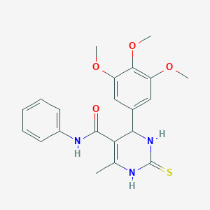 molecular formula C21H23N3O4S B405201 6-methyl-N-phenyl-2-thioxo-4-(3,4,5-trimethoxyphenyl)-1,2,3,4-tetrahydro-5-pyrimidinecarboxamide CAS No. 310415-10-2