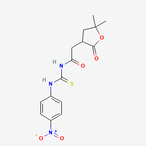 2-(5,5-dimethyl-2-oxotetrahydro-3-furanyl)-N-{[(4-nitrophenyl)amino]carbonothioyl}acetamide