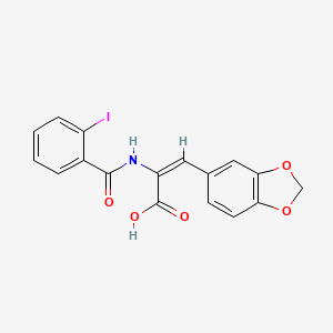 (E)-3-(1,3-benzodioxol-5-yl)-2-[(2-iodobenzoyl)amino]prop-2-enoic acid