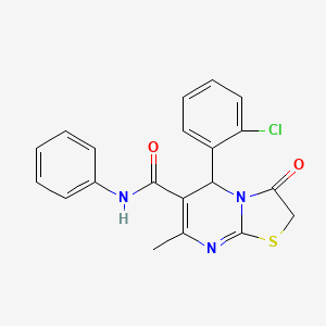 molecular formula C20H16ClN3O2S B4052031 5-(2-chlorophenyl)-7-methyl-3-oxo-N-phenyl-2,3-dihydro-5H-[1,3]thiazolo[3,2-a]pyrimidine-6-carboxamide 