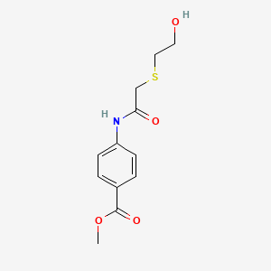 molecular formula C12H15NO4S B4052038 Methyl 4-({[(2-hydroxyethyl)sulfanyl]acetyl}amino)benzoate 