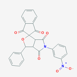 molecular formula C26H16N2O7 B405204 5-(3-nitrophenyl)-1-phenylspiro[3a,6a-dihydro-1H-furo[3,4-c]pyrrole-3,2'-indene]-1',3',4,6-tetrone CAS No. 303983-82-6