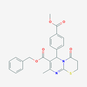 benzyl 6-[4-(methoxycarbonyl)phenyl]-8-methyl-4-oxo-3,4-dihydro-2H,6H-pyrimido[2,1-b][1,3]thiazine-7-carboxylate