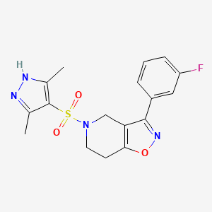 molecular formula C17H17FN4O3S B4052074 5-[(3,5-dimethyl-1H-pyrazol-4-yl)sulfonyl]-3-(3-fluorophenyl)-6,7-dihydro-4H-[1,2]oxazolo[4,5-c]pyridine 