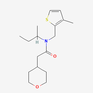 molecular formula C17H27NO2S B4052102 N-(sec-butyl)-N-[(3-methyl-2-thienyl)methyl]-2-(tetrahydro-2H-pyran-4-yl)acetamide 