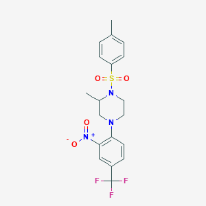 molecular formula C19H20F3N3O4S B4052108 2-methyl-1-[(4-methylphenyl)sulfonyl]-4-[2-nitro-4-(trifluoromethyl)phenyl]piperazine 