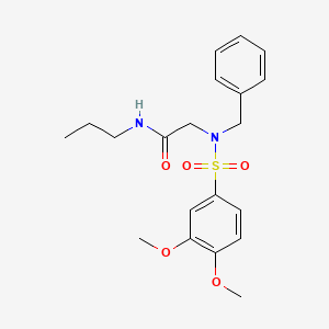 molecular formula C20H26N2O5S B4052109 N~2~-苄基-N~2~-[(3,4-二甲氧基苯基)磺酰基]-N~1~-丙基甘氨酰胺 