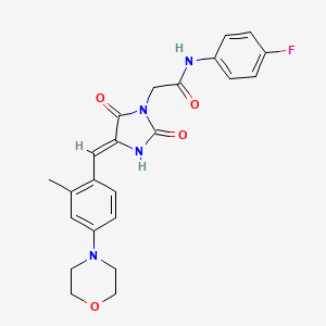 N-(4-fluorophenyl)-2-{4-[2-methyl-4-(4-morpholinyl)benzylidene]-2,5-dioxo-1-imidazolidinyl}acetamide