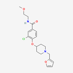 molecular formula C20H25ClN2O4 B4052120 3-chloro-4-{[1-(2-furylmethyl)-4-piperidinyl]oxy}-N-(2-methoxyethyl)benzamide 