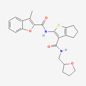 molecular formula C23H24N2O4S B4052147 3-methyl-N-(3-{[(tetrahydro-2-furanylmethyl)amino]carbonyl}-5,6-dihydro-4H-cyclopenta[b]thien-2-yl)-1-benzofuran-2-carboxamide 