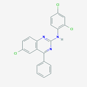 molecular formula C20H12Cl3N3 B405215 6-chloro-N-(2,4-dichlorophenyl)-4-phenylquinazolin-2-amine 