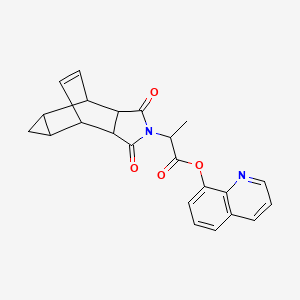 molecular formula C23H20N2O4 B4052163 8-喹啉基 2-(3,5-二氧代-4-氮杂四环[5.3.2.0~2,6~.0~8,10~]十二-11-烯-4-基)丙酸酯 