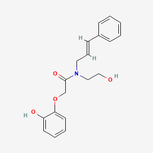 molecular formula C19H21NO4 B4052175 N-(2-hydroxyethyl)-2-(2-hydroxyphenoxy)-N-[(2E)-3-phenylprop-2-en-1-yl]acetamide 