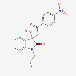 3-hydroxy-3-[2-(4-nitrophenyl)-2-oxoethyl]-1-propyl-1,3-dihydro-2H-indol-2-one