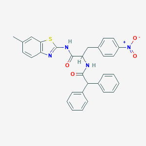 molecular formula C31H26N4O4S B405219 2-[(2,2-diphenylacetyl)amino]-N-(6-methyl-1,3-benzothiazol-2-yl)-3-(4-nitrophenyl)propanamide 