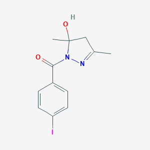 molecular formula C12H13IN2O2 B405220 1-(4-Iodobenzoyl)-3,5-dimethyl-4,5-dihydro-1H-pyrazol-5-ol 