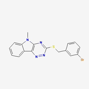 molecular formula C17H13BrN4S B4052219 3-[(3-bromobenzyl)sulfanyl]-5-methyl-5H-[1,2,4]triazino[5,6-b]indole 